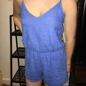Lace Romper in Periwinkle